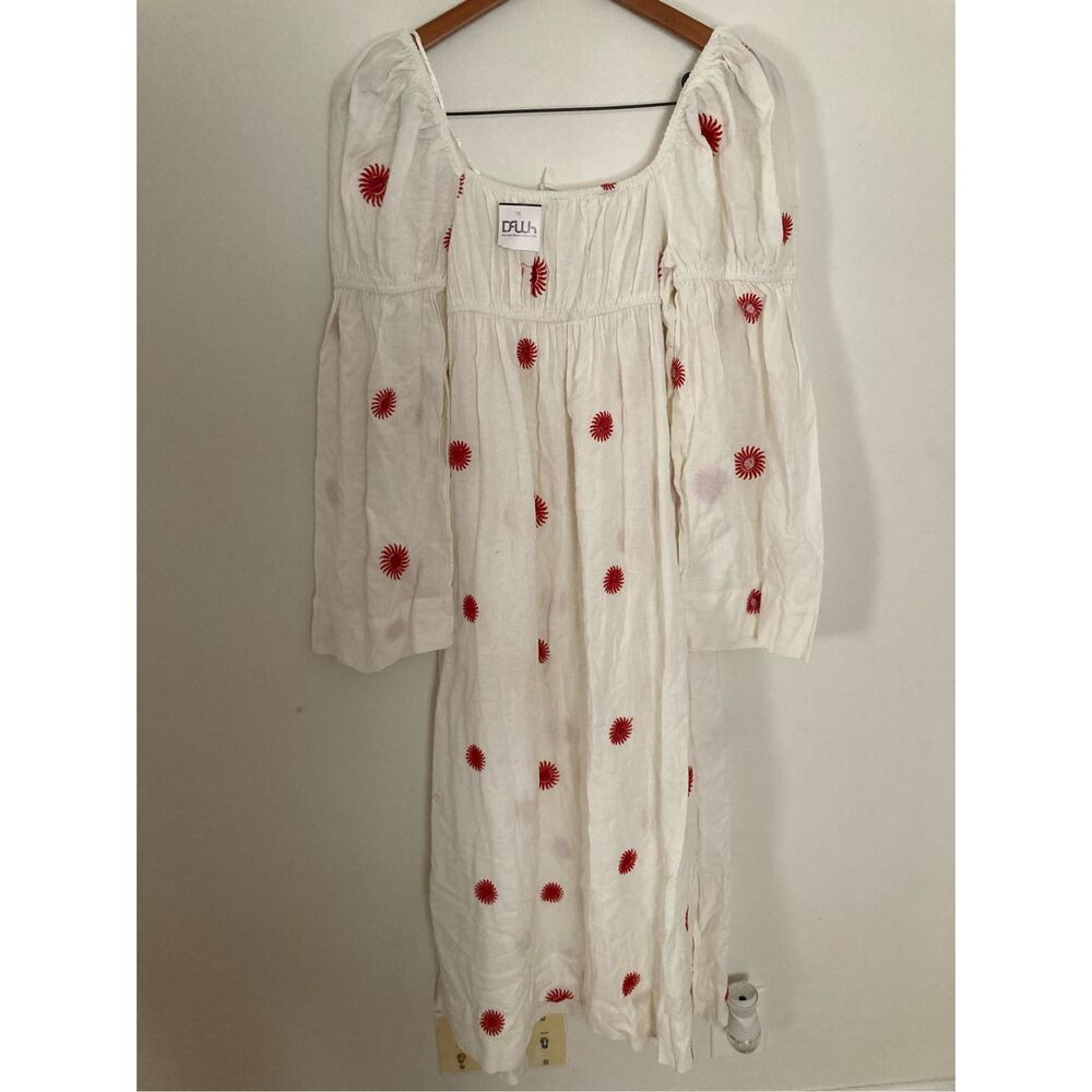 Free People Emory Embroidered Midi Dress S - Picture 7 of 7